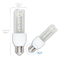 Outlet: Aigostar LED B5 T3 2U 12W, E27 fatning - 3000K, Sæt af 5 stykker