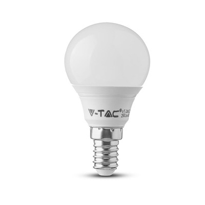 V-Tac 4W LED pære - P45, E14 - Dæmpbar : Ikke dæmpbar, Kulør : Varm