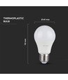 E27 8,5W LED pære - A60, 200 grader