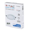 V-Tac 18W LED indbygningspanel - Hul: Ø20,5 cm, Mål: Ø22,5 cm, 230V, Samsung LED chip