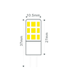 G4 2W LED pære - 12V AC/DC, G4