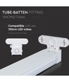 150cm T8 LED grundarmatur - Til 2x 150cm LED rør, IP20 indendørs