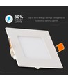3W 8,4x8,4cm LED indbygningspanel - Hul: 7,3 x 7,3 cm, Mål: 8,4 x 8,4 cm
