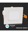 3W 8,4x8,4cm LED indbygningspanel - Hul: 7,3 x 7,3 cm, Mål: 8,4 x 8,4 cm