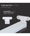 120cm T8 LED grundarmatur - Til 2x 120cm LED rør, IP20 indendørs