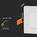 V-Tac 12W LED indbygningspanel - Hul: 15,5 x 15,5 cm, Mål: 17 x 17 cm, 230V