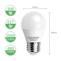 Outlet: LED A5 G45 - Stor Spredning E27 6W 3000K