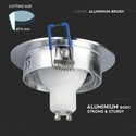 Downlight kit uden lyskilde - Hul: Ø7,5 cm, Mål: Ø9,1 cm, børstet aluminium, vælg MR16 eller GU10 fatning