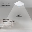 Restsalg: V-Tac firkantet 15W LED loftslampe - IP44, 20 x 20cm, 230V, inkl. lyskilde