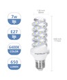 Outlet: LED B5 Spiral, 7W, E27, 3000K