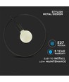 V-Tac geometrisk pendellampe - Mat sort, rund, E27