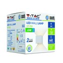 V-Tac 6W LED hvid væglampe - Firkantet, justerbar spredning, IP65 udendørs, 230V, inkl. lyskilde