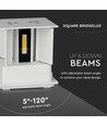 5W LED væglampe - IP65 udendørs, hvid, firkantet, justerbar spredning, inkl. lyskilde