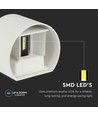 5W LED væglampe - IP65 udendørs, Rund, Hvid, Justerbar spredning, Inkl. lyskilde