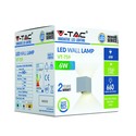 V-Tac 5W LED grå væglampe - Firkantet, justerbar spredning, IP65 udendørs, 230V, inkl. lyskilde