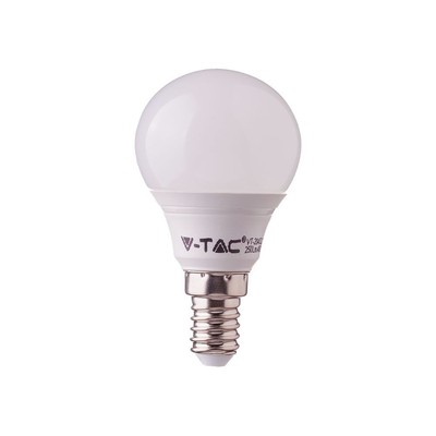 V-Tac 3W LED pære - P45, E14 - Dæmpbar : Ikke dæmpbar, Kulør : Varm