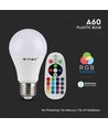 E27 6W LED pære - Med RF fjernbetjening, RGB