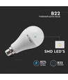 B22 15W LED pære - A65, Kraftig pære