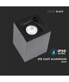GU10 Loftslampe - IP20, Firkantet, sort, uden lyskilde