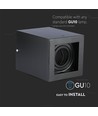 GU10 Loftslampe - IP20, Firkantet, sort, uden lyskilde