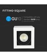 Loftslampe GU10 - IP20, Firkantet, hvid, uden lyskilde