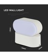 6W LED hvid væglampe - IP65 udendørs, Oval, roterbar 350 grader, inkl. lyskilde