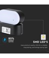 6W LED væglampe - IP65 udendørs, Oval, roterbar 350 grader, sort, inkl. lyskilde