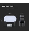 6W LED væglampe - IP65 udendørs, Oval, roterbar 350 grader, sort, inkl. lyskilde