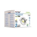 Outlet: V-Tac 10W LED indbygningsspot - Hul: Ø12 cm, Mål: Ø13.5 cm, 230V