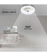 Outlet: V-Tac 10W LED indbygningsspot - Hul: Ø12 cm, Mål: Ø13.5 cm, 230V