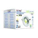 Outlet: V-Tac 20W LED indbygningsspot - Hul: Ø16,7 cm, Mål: Ø18 cm, 230V