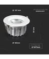 Outlet: V-Tac 20W LED indbygningsspot - Hul: Ø16,7 cm, Mål: Ø18 cm, 230V