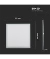 V-Tac 60x60 LED panel - 32W, 4320lm, 120lm/w, hvid kant