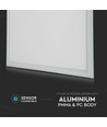 V-Tac 60x60 LED panel - 32W, 4320lm, 120lm/w, hvid kant