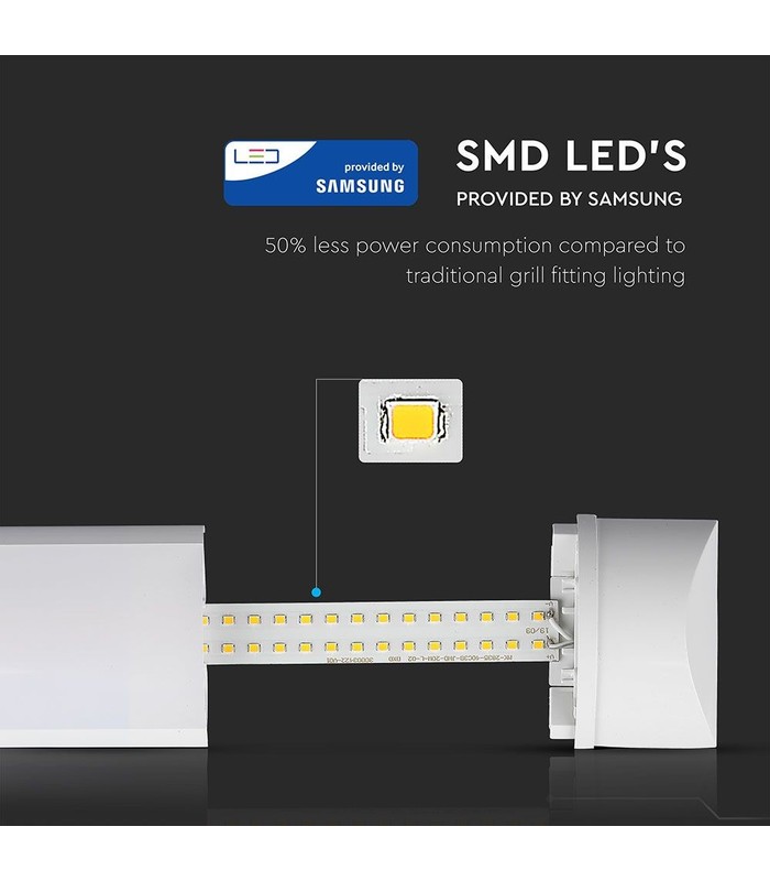 V-Tac 40W komplet - Samsung LED chip, 120 cm, 230V