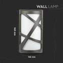 V-Tac grå væglampe - IP54 udendørs, E27 fatning, uden lyskilde