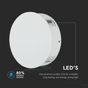 Restsalg: V-Tac 4W LED hvid væglampe - Rund, IP65 udendørs, 230V, inkl. lyskilde