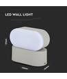 6W LED væglampe - IP65 udendørs, Oval, grå, roterbar 350 grader, inkl. lyskilde