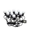 5m LED lyskæde med 10 stk. pærer - Varm hvid kulør, IP44, 230V, 0,5W pærer