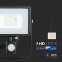 V-Tac 20W LED projektør med sensor - SMD, Samsung LED chip