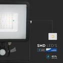 V-Tac 50W LED projektør med sensor - SMD, Samsung LED chip