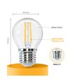 Outlet: LED Filament pære G45 E27 4W 2700K Klar