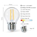 Outlet: LED Filament pære G45 E27 4W 2700K Klar