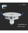 Downlight kit uden lyskilde - Hul: Ø7,5 cm, Mål: Ø9,1 cm, mat hvid, vælg MR16 eller GU10 fatning