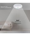 V-Tac 12W LED sensorlampe - Samsung LED chip, PIR sensor, IP20 indendørs, 230V, inkl. lyskilde