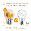 Outlet: LED Filament pære G45 E27 6W - 2200K Amber