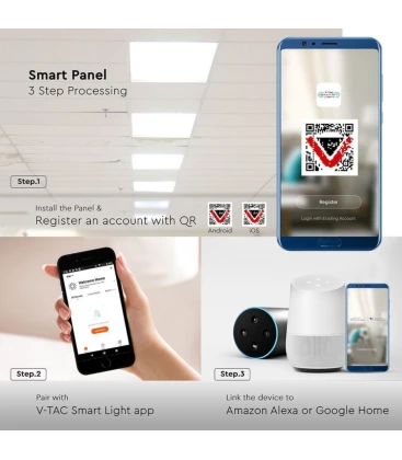 Montering og opsætning af Smart Home LED panel for stabil forbindelse.