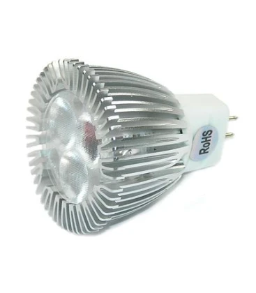 En dæmpbar MR11 GU4 LED spotpære der viser moderne driver-teknologi.