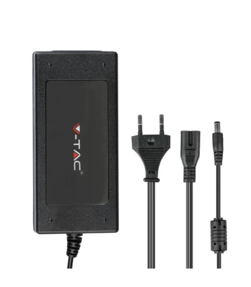 Oversigt over nødvendigt tilbehør og strømforsyning til et komplet LED strip system.